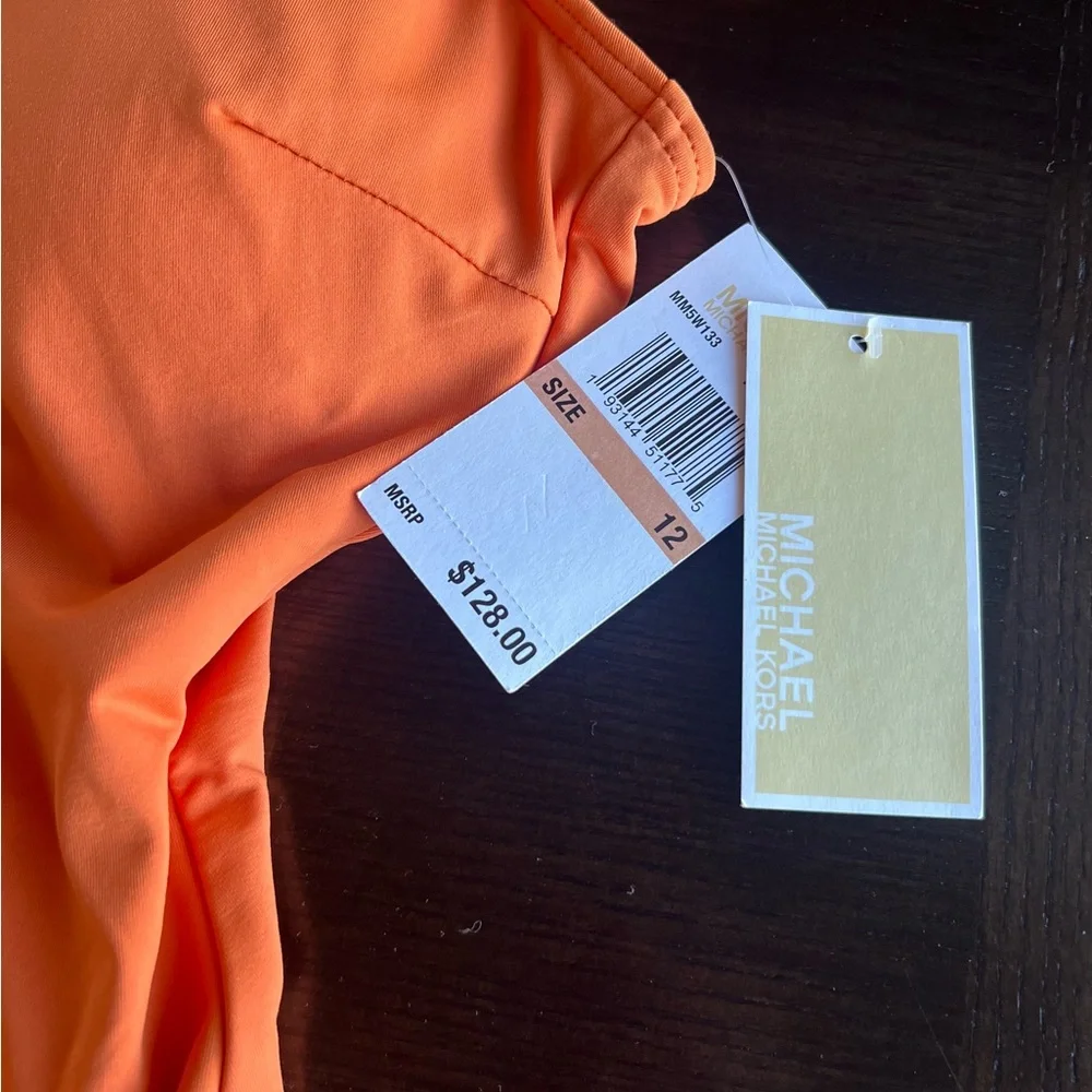 NWT MICHAEL Michael Kors Lace Up One Piece Swimsuit Sz 12 Beach Vacation Cruise - Picture 3 of 9